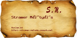 Stramer Mátyás névjegykártya